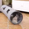 Toys Collapsible Cat Tunnel Kattunge Toy Foldbar Crossing Long Nest Hållbart mocka Pet Play Tube för stora katter hundar kaniner med boll