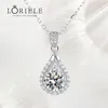 Chokers Loriele 100 Real Necklace for Women VVS Round Cut Diamond Pendant Girl Friend Jewelry S925 Sterling Silver GRA 231127