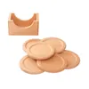 6 stuks Hittebestendige Ronde Houten Onderzetter Antislip Mok Pad Set Anti Brandwonden Isolatie Mat Cup Pad Hot Beker houder Tafel Mat Schotel SN6298