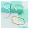 Bangle Luxury Designer Gold Horseshoe Women Stainless Steel Fashion Rose Couple Bracelet Jewelry Wholesale Drop Delivery Bracelets Dhjkq