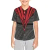 Camisas casuais masculinas Polinésia Tribal Pohnpei Totem Tattoo Printa infantil Baseball Jersey T-shirt