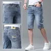 Herenjeans ontwerper Luxe Europese modemerk denim shorts voor heren stretch Koreaanse slim fit rechte buis geborduurde vijfpunts middenbroek en paard WZCR