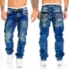 Jeans pour hommes Pantalons AD Bouton Hommes Fashion Designer Denim Pantalon bleu pour homme