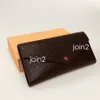 JOSEPHINE WALLET Quality Women Fashion Long Wallet in Classic Brown Canvas Leather Removable Zipped Pocket for Coins Dust B3256