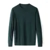 Suéter masculino de luxo, ultrafino, lã mernu, outono, gola redonda, casual, minimalista, fino, pulôver