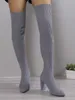 7 Renk Diz Uzun Bot Kadın Sonbahar ve Kış Yeni Büyük Örgü Seksi İnce Topuk Yüksek Topuk Sleeve Elastik Botlar 231116