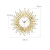 Wall Clocks Living Room Creative Clock Mounted Decorative Golden Entrance High-quality Watches Round Home Decoration