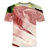 T-shirts pour hommes Mode Hip-hop Street Food Chemise Animal Vache Été Hommes Et Femmes 3D Fun Porc T-shirt Black Pepper Steak