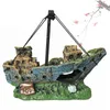 Decorations Aquarium Decoration Pirate Ship Aquarium Landscaping Fish Tank Landscaping Decorative Ship Ornaments Simulation Ship Resin