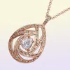 Klassisk 18K Rose Gold Plated äkta Österrike Crystal Pendant Halsband släpp öronring mode kvinnliga smycken sets3054602