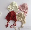 Little Girls Crochet Flowers Hats Toddler Kids Hand Made Hollow Sticked Beanie Children Party Cap S0878