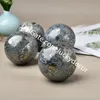 Pyrite in Agate Combination Stone Sphere Decor Beauty Natural Nipomo Marcasite Orb Polished Agatized Fool's Gold Druzy Quartz Geode Wealth Protective Crystal Ball