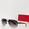 Nouveau design de mode lunettes de soleil pilote 8200859 métal demi-monture temples en bois style simple et polyvalent lunettes de protection UV400 en plein air
