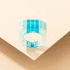 Anéis de cluster ins colorido resina incrustada anel de tijolo para homens e mulheres personalizado geométrico acrílico primavera verão conjunto 19922