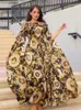 Etniska kläder Turkiet Muslim Party Dress Gold Print Abaya Es Women Eid High Street Luruxy Evening With Cloak Taves Vestidos 230426