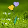 Garden Decorations Colored Metal Heart Stake Flower Stain Love Sign Yard Insert Decor Corrosion-Resistant Waterproof