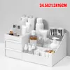 Opbergdozen bakken plastic desktop make -up cosmetische organizer doos sieraden nagellakcontainer met laden naar huis