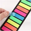 Notities Groothandel Vellen Fluorescentie Kleur Memo Pad Zelfklevende Sticky Notes Bladwijzer Marker Sticker Papier School Kantoorbenodigdheden Dr Otp4A