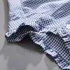 Blusas femininas camisa mulheres 2023 primavera verão roupas tops vintage lanterna francesa manga elegante e jovem mulher azul xadrez