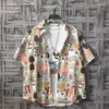 Camicie casual da uomo stampate e camicette per uomo Abbigliamento hip-hop colorato geometrico divertente uomo top grafica hawaiana con tasca floreale Xxl