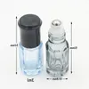 Petite bouteille à roulettes en verre colorée de 3 ml, mini bouteilles d'huile essentielle de 6 ml avec rouleau en acier inoxydable sur boule Nxldi