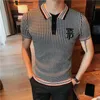 Erkek Polos Kore tarzı erkekler yaz boş zamanlar kısa kollu polo gömlekler/erkek ince fit iş örgü gömlek homme tee artı boyut 4xl 230428