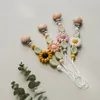 Baby Teethers Toys Handmade Pacifier Chain Clip Dummy Nipples Holder Clips Babies Silicone Teething Toy Gifts For Cute Accessories 230427