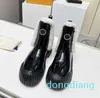 Dames enkellaarzen Zool Platform Korte laarzen Leer Zwart Sok gebreid Comfortabel Casual Mode Halfhoge schoenlaars