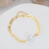 Bedelarmbanden EYER Mode Tarwe Parel Ketting Armband Sieraden Voor Vrouwen Groothandel Goud Kleur Dagelijks Verjaardag Kerstfeest Cadeau