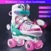 Inline-Rollschuhe Double Line für Kinder, verstellbare 4-Rad-Skating-Schuhe, professionelle PU-Blinkrad-Kinder-Turnschuhe 231128