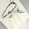 Nouveau Style D'été Casual Designer T-shirt Ras Du Cou Qualité Coton Requin Imprimer À Manches Courtes De Mode Lâche Noir Blanc Blouse