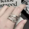 Ontwerper viviene Westwoods nieuwe Viviennewestwood 23 jaar nieuwe westerse keizerin-weduwe dubbele laag volledige diamanten riem gesp ring licht luxe Saturnus paar ring orig