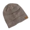 Neue Unisex Slouchy Winter Hüte Hinzufügen Pelz Gefüttert Männer Und Frauen Warme Beanie Cap Casual Label Decor Winter Gestrickte Hüte GC2479