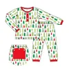 Clothing Sets Baby Cotton Long Sleeve T shirt Set Round Neck Trees Prints Boy Green Top Clothes And Pants Suit Romper Christmas Family Pajamas 231128