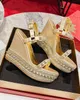 Elegant varumärke Malfadina Zepp kilar Sandaler skor kvinnor spikar studs strappy high klackar dam pumpar espadrilles fest bröllopsklänning gladiator sandalias eu35-43