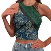 Tanks pour femmes Polynésien Tribal Hawaiian Totem Tattoo Hawaii Prints Summer Femme O-Cou Expose Nombril Tricoté Gilet Sans Manches Vintage