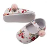First Walkers Floral Born Baby Prewalker Soft Soled Anti-Slip Shoes Schoenen Schoenen klassiek Princess Girl Crib Mary Jane Flower