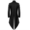 Men's Trench Coats Men Medieval Gothic Steampunk Victorian Cosplay Costume Tuxedo Gentlema Black TailcoatTrench Vintage Frock Outfit