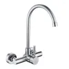 Kitchen Faucets Home Hardware Stainless Steel Brushed Bibcock Ceramic Cartridge Wall-mounted Single Handle And Cold Faucet Sink Tap