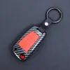 Nieuwe koolstofvezelauto sleutelbeschermende dekking voor Audi A3 A4 A5 A5 C5 C6 Q3 Q7 B6 B7 B8 ABS ABS Siliconen Ket Beschermingskast Keychain