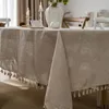 Table Cloth Tassel Tablecloth Soft Retro Cotton and Linen Cover for Rectangle Obrus Tafelkleed Mantel De Mesa 231127