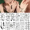 Tattoos Colored Drawing Stickers 30 Sheets Temporary Tattoo Sticker Waterproof Body Art Line Rose Star Small Fake Tatto Butterfly Flower Hand Tatoo for Women MenL23