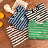 Ensembles de vêtements 2023 Enfants Stripes Vest Costume 0-6 ans Bébé Garçons Filles Tricoté Chemise sans manches Shorts 2pcs Summer Infant Casual Survêtement