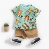 Rompers Sanlutoz Cartoon Boys Clothing Sets Summer Short Sleeve Cotton Baby Tops Shorts 2Pcs Casual 230427