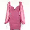 Vrouw Sexy Bodycon Lange Mouw Jurk Winter Jurken Voor Vrouwen Party Night Club Zwart Designer Kleding K20D08818 210712