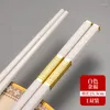 Yemek çubukları 1pcs Japon Çin suşi çubukları yeniden kullanılabilir metal Kore seti sağlıklı alaşım sofra takımları palillos chinos