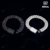 New Design 14mm Black Moissanite Cuban Chain Necklace High Quality Round Brilliant Cut Diamond 925 Silver Link Bracelet