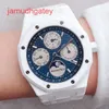 Ap Swiss Luxury Watch Series Royal Oak Series 26579CB Белый керамический синий циферблат с прозрачным вечным календарем для мужчин, мода, отдых, бизнес, спорт, механические FSI0