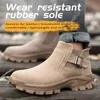 부츠 Diansen Safety Shoes Men Construction Work antismash antipincture 강철 발가락 파괴 할 수없는 방지 231128