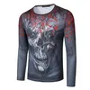 Herren-T-Shirts 2023 3D-Digitaldruck Halloween-Serie Horror-Thema Langarm-T-Shirt mit Rundhalsausschnitt T02